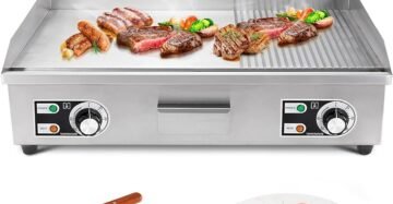 Electric Griddle Plate Plain And Grooved Lines Top 4.4Kw