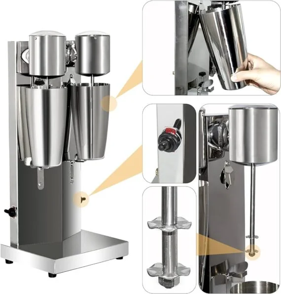 Milk Shake Machine Double Glass 750 Ml Electric - Image 2