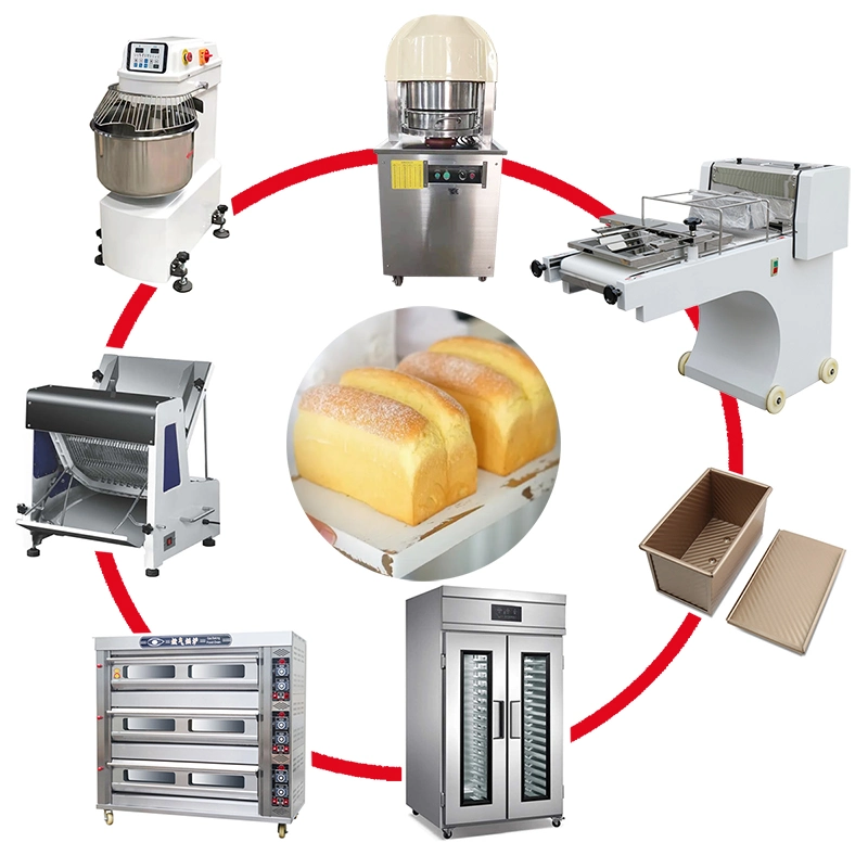 Commercial Cookware Bakery Equipment Dough Mixer Bread Making Production Line Toast Pizza Oven Cake Baking Machine