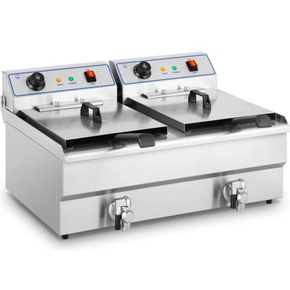 Electric Double Tank Deep Fryer 24 Liter (12*2) With Oil Filter Tap - Image 3