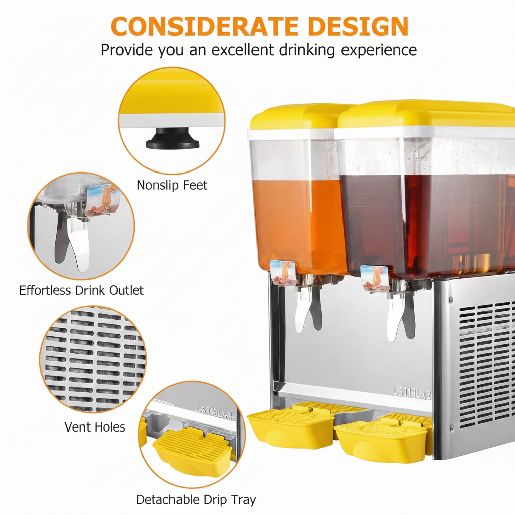 Electric Juice Dispenser 2 Tank 18 + 18 Liter Yellow 3 Electric Juice Dispenser 2 Tank 18 + 18 Liter Yellow - Image 3