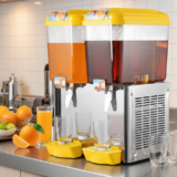 Electric Juice Dispenser 2 Tank 18 + 18 Liter Yellow
