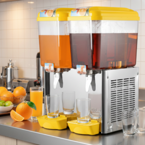 Electric Juice Dispenser 2 Tank 18 + 18 Liter Yellow