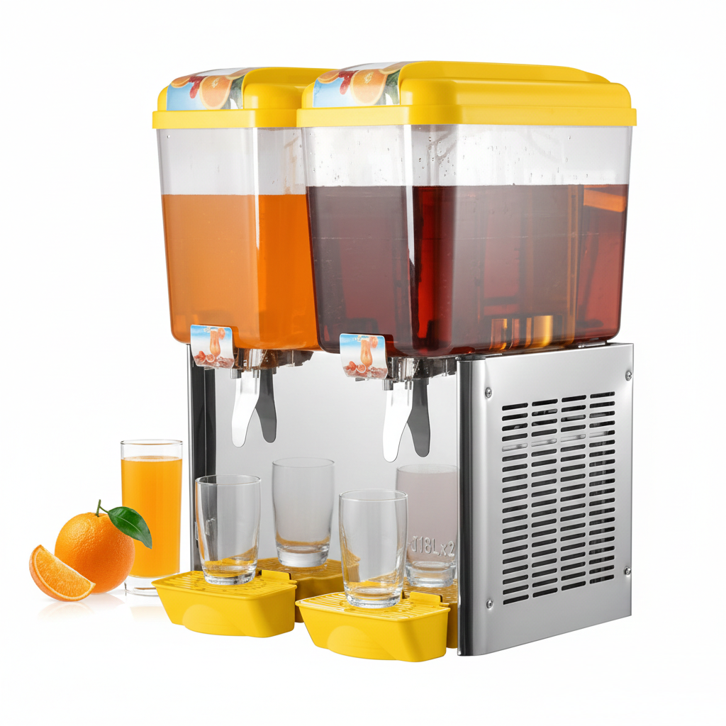 Electric Juice Dispenser 2 Tank 18 + 18 Liter Yellow 2 Electric Juice Dispenser 2 Tank 18 + 18 Liter Yellow - Image 2