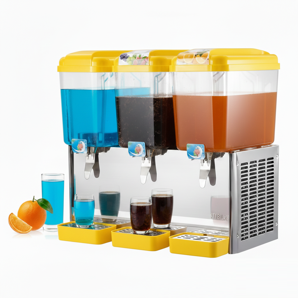 Electric Juice Dispenser 3 Tank 18x3 54 Liter Yellow 2 Electric Juice Dispenser 3 Tank 18x3 54 Liter Yellow - Image 2