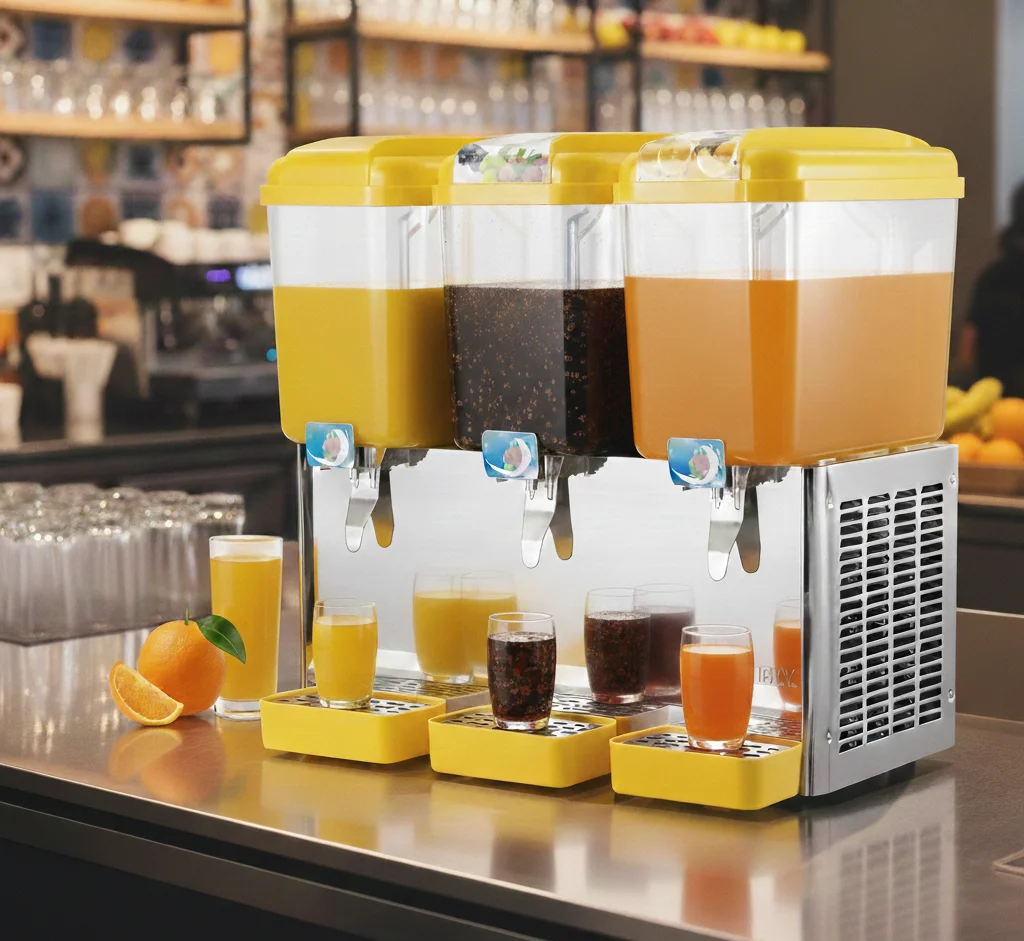 Electric Juice Dispenser 3 Tank 18x3 54 Liter Yellow 1 Electric-Juice-Dispenser-3-Tank-18x3-54-Liter-Yellow3