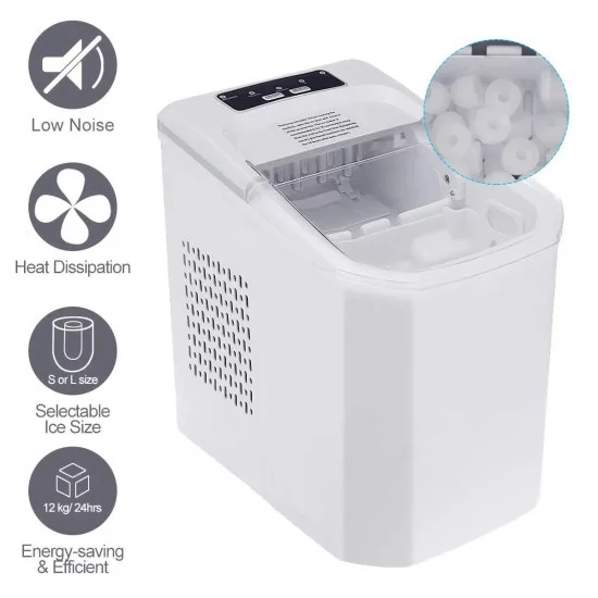 Ice Cube Machine 14 Kg Bullet Shape Portable White - Image 2
