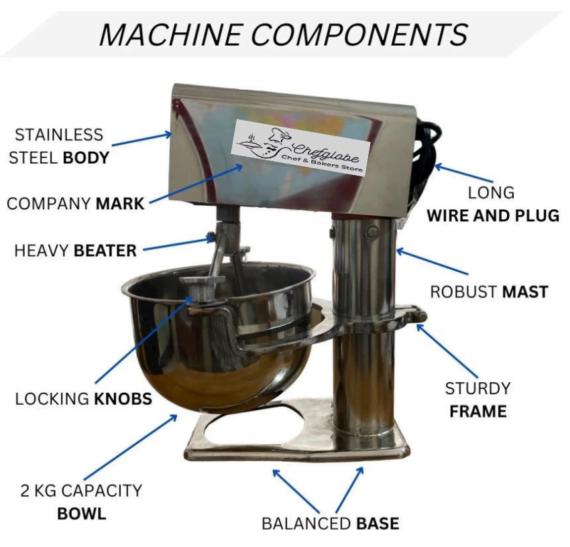 Dough Kneader / Atta Kneader 2 Kg SS