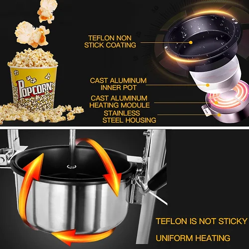 Wholesale Price CE Approved Red Automatic Commercial Popcorn Maker Machine and Showcase for Cinema and Snack Stores 1 1