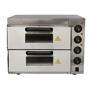 Electric Pizza Oven 2 Deck Stone Base 16"x16" x 2 Analogue Controller