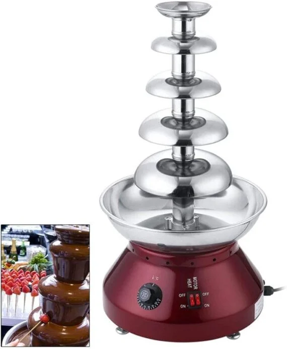 Commercial Chocolate Fountain 5 Layer Red