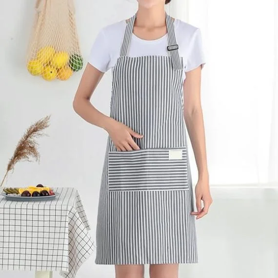 Waterproof Kitchen Apron with Center Pocket and Adjustable Neck Belt