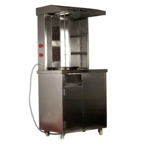 SS Gas Shawarma Machine Double Burner With Fully Utility Shelf