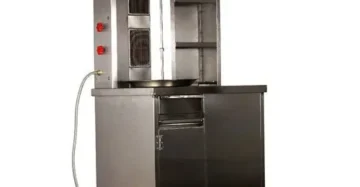 SS Gas Shawarma Machine Double Burner With Fully Utility Shelf