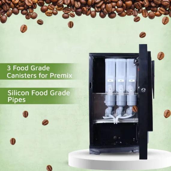 Atlantic Neo 3 Lane Tea and Coffee Vending Machine - Dedicated Hot Water - Image 4