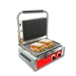 Gas Commercial Sandwich Griller Machine Single Head 14 Inch