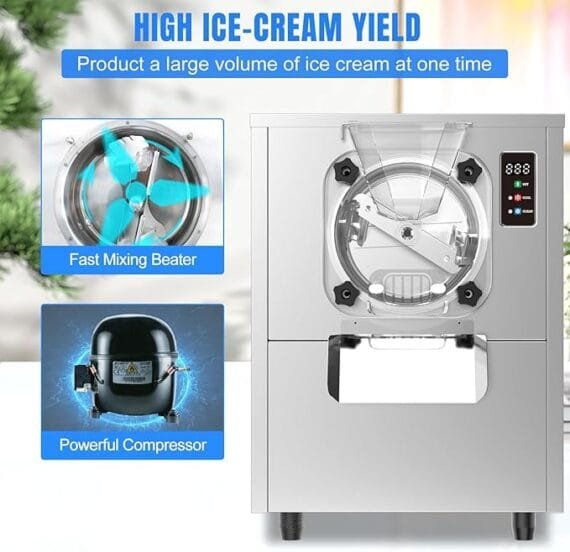 Commercial Countertop Gelato Ice Cream Machine 10 Liter, Hard Ice Cream Maker