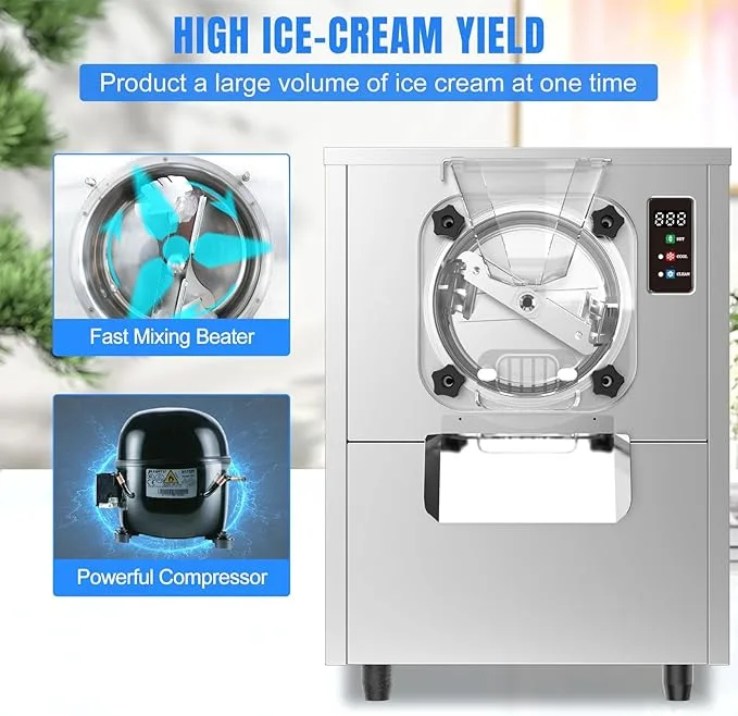 Commercial Countertop Gelato Ice Cream Machine 10 Liter, Hard Ice Cream Maker - Image 3