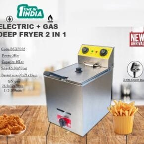 Chefglobe 2 in 1 Deep Fryer Electric And Gas 10 Ltr