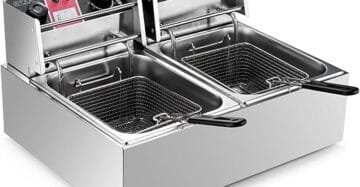 Electric Double Tank Deep Fryer 16 Liter With Timer Premium