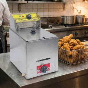 Single Tank Electric & Gas 8 Liter Deep Fryer 2 In 1