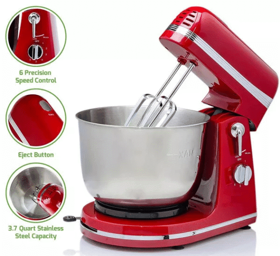 Stand Mixer 3.5 Liter With Speed Control Red