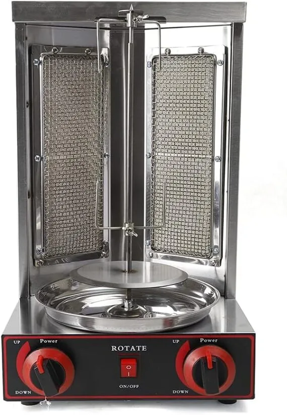 Electric Shawarma Machine Mini Double Burner Table Top With Rotation