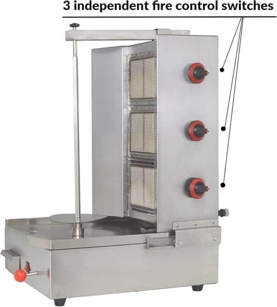 Gas Shawarma Machine 4 Burner Table Top With Rotation - Image 4