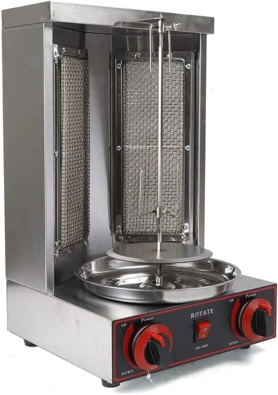 Electric Shawarma Machine Mini Double Burner Table Top With Rotation