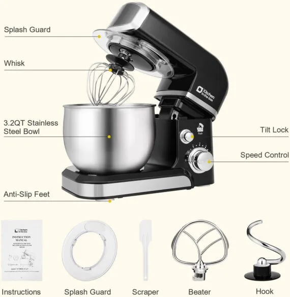 Stand Mixer 5 Liter With Speed Control Black - Image 2