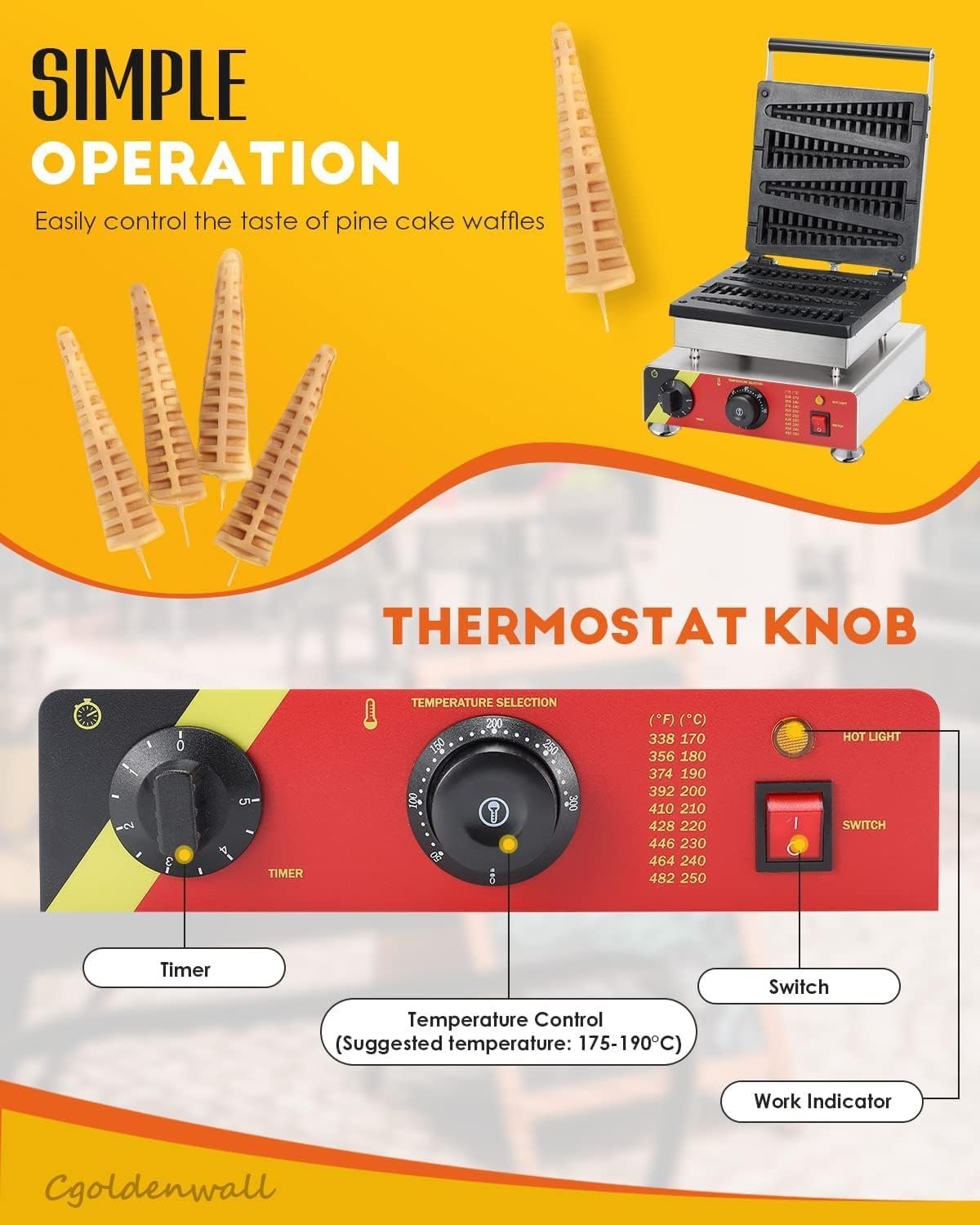 Stick Waffle Machine 8 Inch Long 4 Sticks 4 Stick Waffle Machine 8 Inch Long 4 Sticks - Image 4