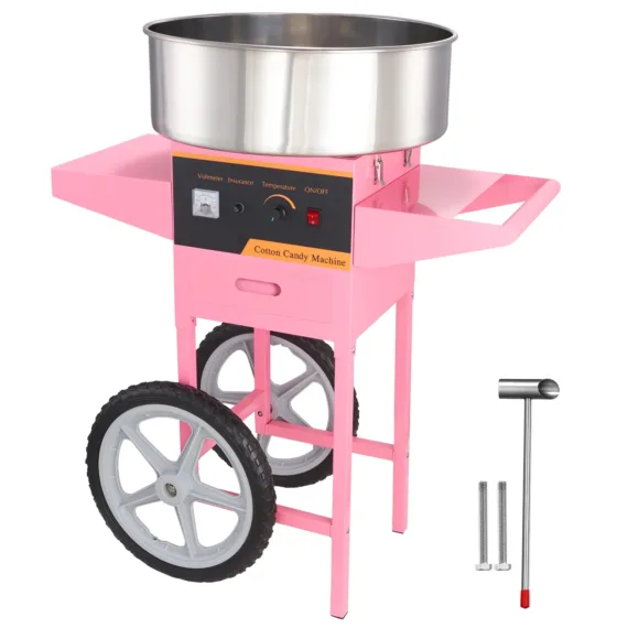 Electric Cotton Candy Machine Pink Imported With Cart Trolly