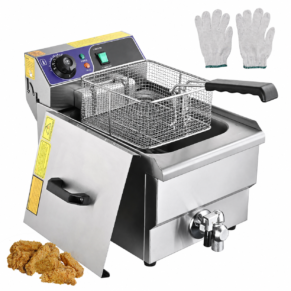 Electric Single Tank Deep Fryer 10 Liter With Oil Drain Tap