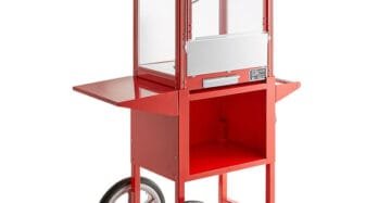 Commercial Popcorn Machine 250 Gms Electric Red With Cart Trolly