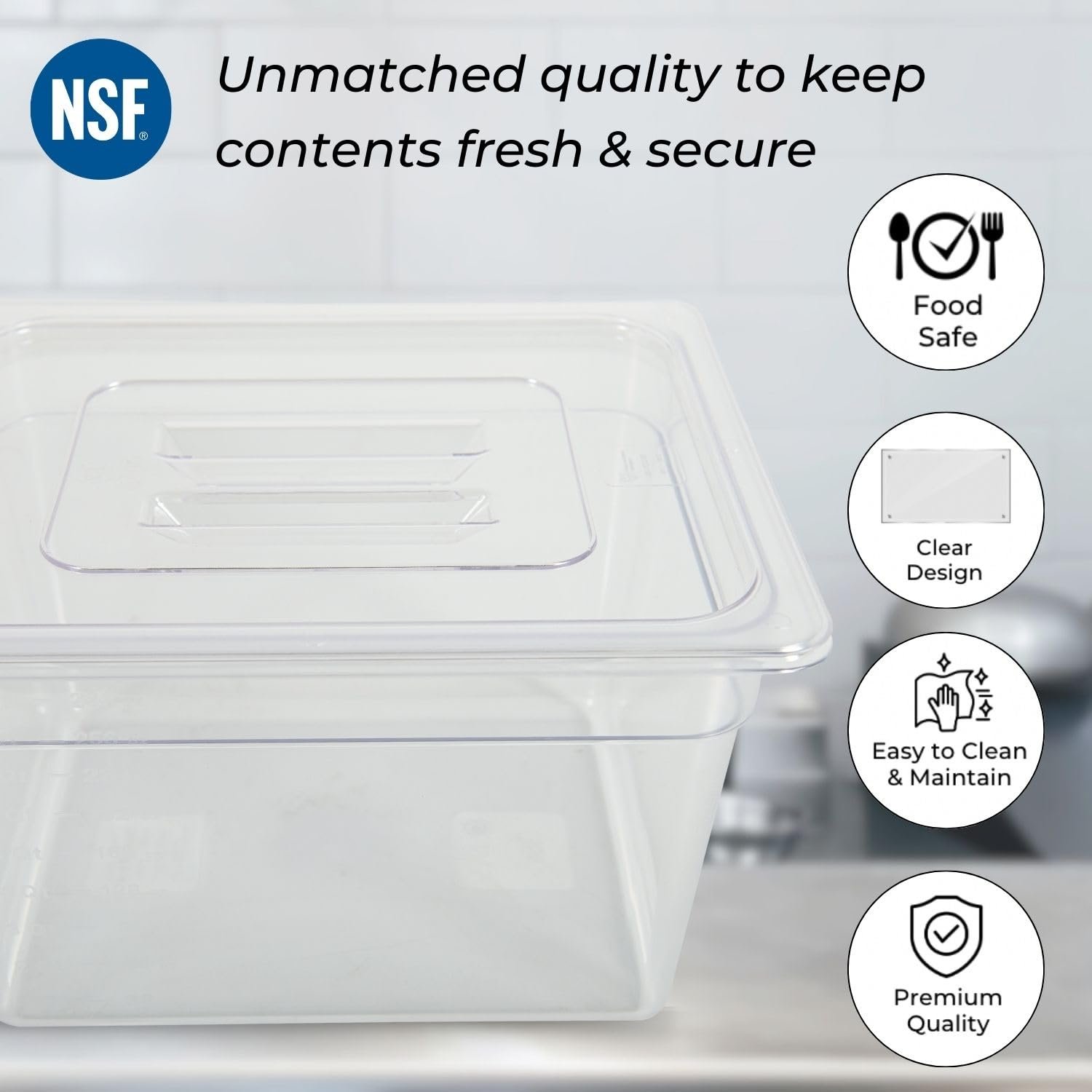 PC GN Pan 1/2 200mm – 20 Cm, NSF Grade Gastronorm Pan Polycarbonate, 11 Ltr Without Lid 4 PC GN Pan 1/2 200mm – 20 Cm, NSF Grade Gastronorm Pan Polycarbonate, 11 Ltr Without Lid - Image 4