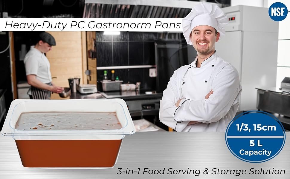 PC GN Pan 1/3 150mm - 15 Cm, NSF Grade Gastronorm Pan Polycarbonate, 5 Ltr Without Lid 8 204b6efe 60d5 4dc2 a623 7fa34d525f7e. CR0019401200 PT0 SX970 V1