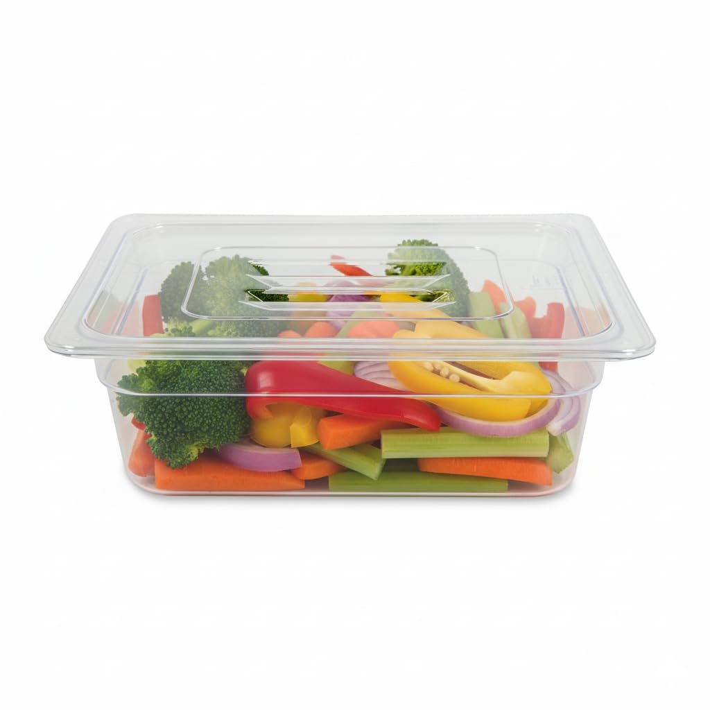 PC GN Pan 1/4 100mm - 10 Cm, NSF Grade Gastronorm Pan Polycarbonate, 2.3 Ltr Without Lid 1 PC GN Pan 1/4 65mm - 15 Cm, NSF Grade Gastronorm Pan Polycarbonate, 2.3 Ltr Without Lid