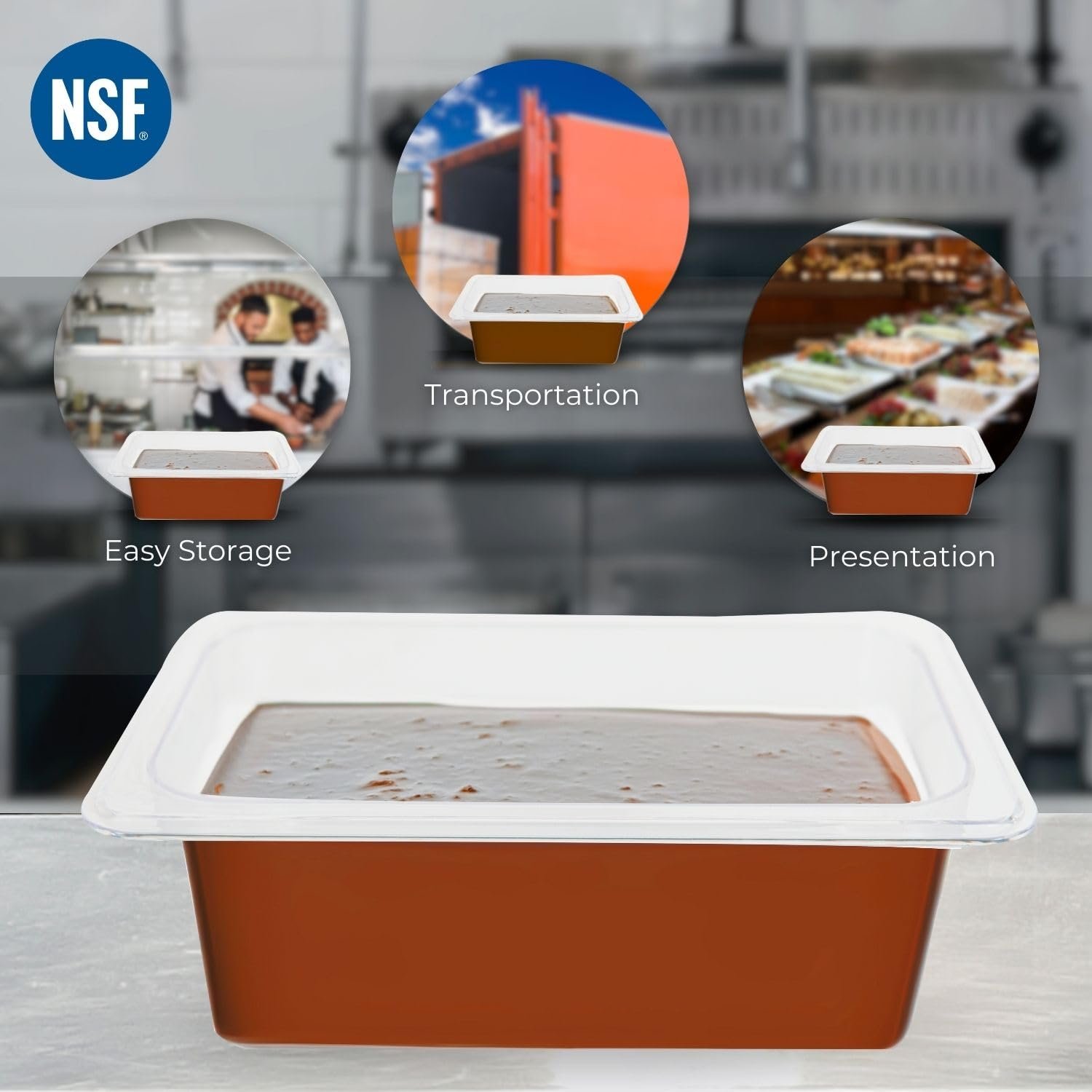 PC GN Pan 1/4 100mm - 10 Cm, NSF Grade Gastronorm Pan Polycarbonate, 2.3 Ltr Without Lid 6 PC GN Pan 1/4 100mm - 10 Cm, NSF Grade Gastronorm Pan Polycarbonate, 2.3 Ltr Without Lid - Image 6