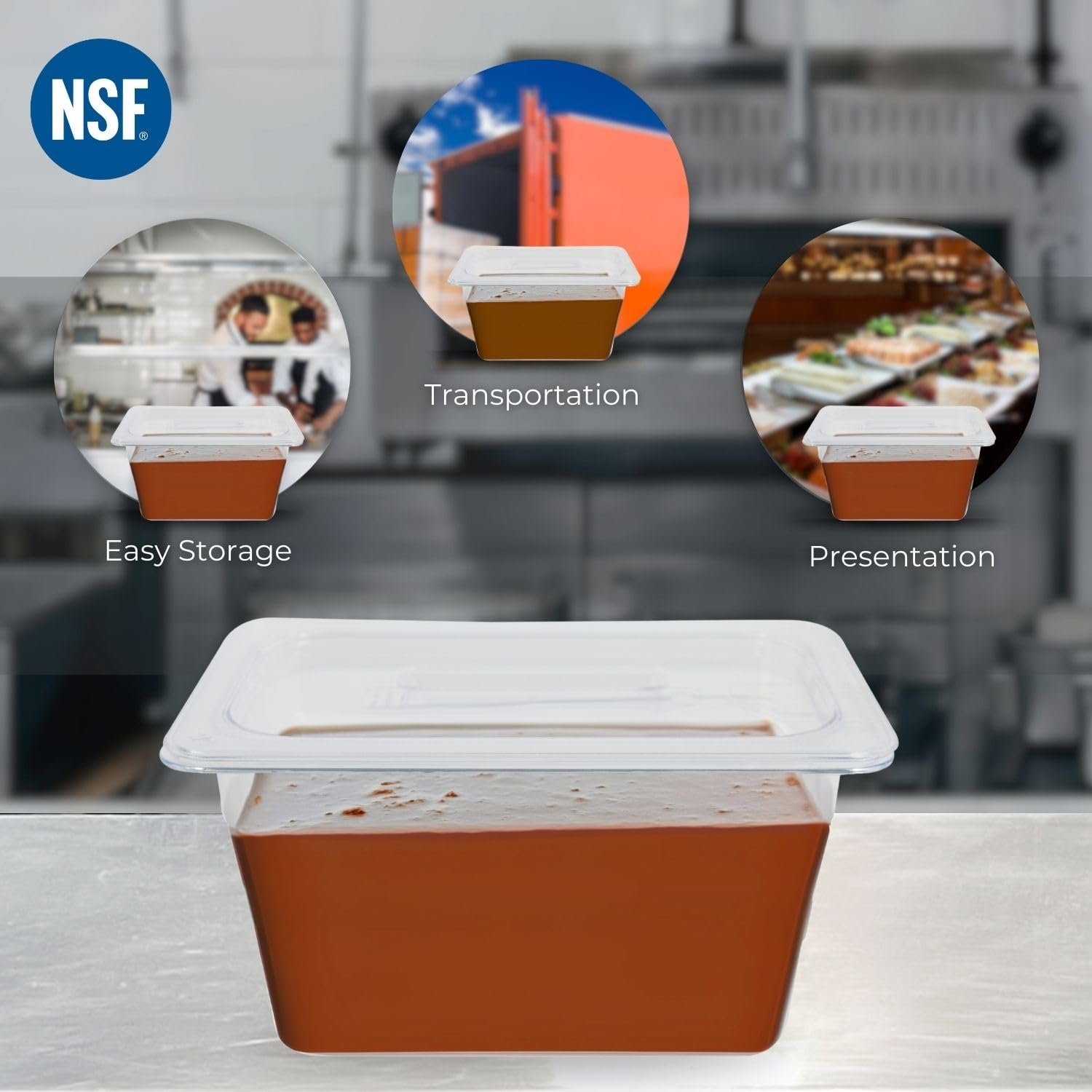 PC GN Pan 1/4 150mm - 15 Cm, NSF Grade Gastronorm Pan Polycarbonate, 3.3 Ltr Without Lid 5 PC GN Pan 1/4 150mm - 15 Cm, NSF Grade Gastronorm Pan Polycarbonate, 3.3 Ltr Without Lid - Image 5
