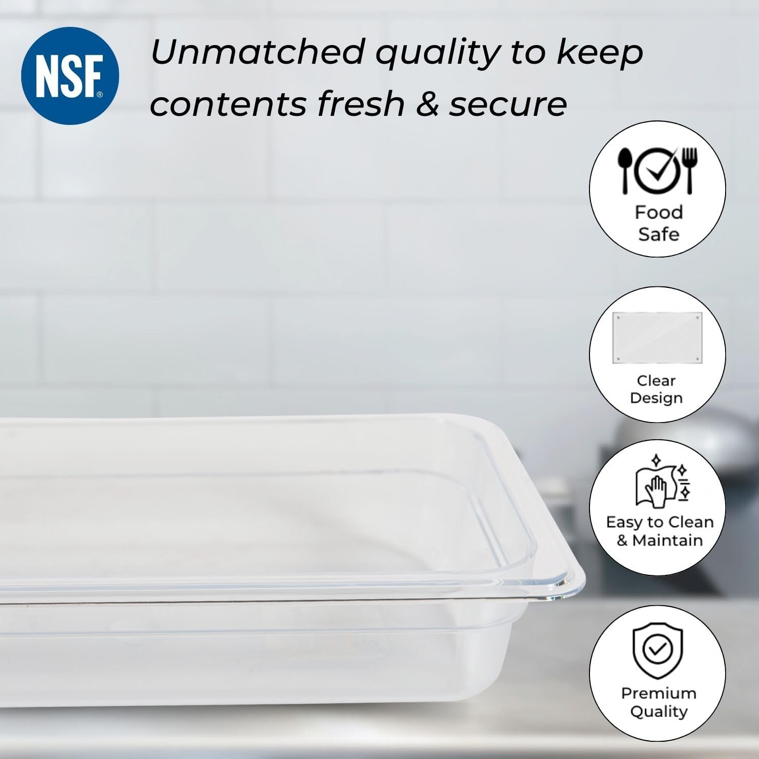 PC GN Pan 1/3 65mm - 6.5 Cm, NSF Grade Gastronorm Pan Polycarbonate, 2.1 Ltr Without Lid 5 PC GN Pan 1/3 65mm - 6.5 Cm, NSF Grade Gastronorm Pan Polycarbonate, 2.1 Ltr Without Lid - Image 5