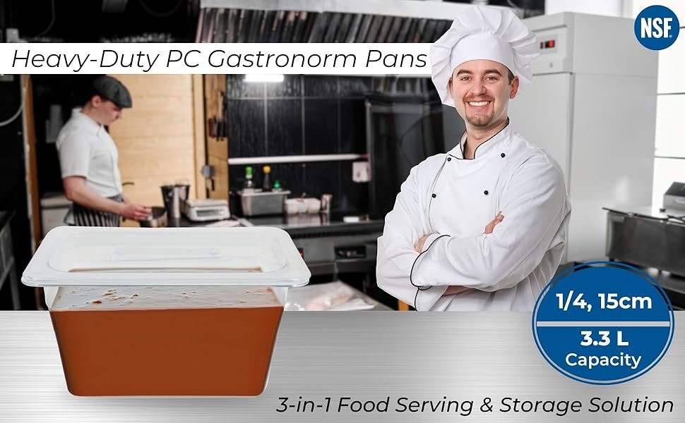 PC GN Pan 1/4 150mm - 15 Cm, NSF Grade Gastronorm Pan Polycarbonate, 3.3 Ltr Without Lid 7 69e1d105 87a1 4523 b72f a47e7cae3dc1. CR0019401200 PT0 SX970 V1