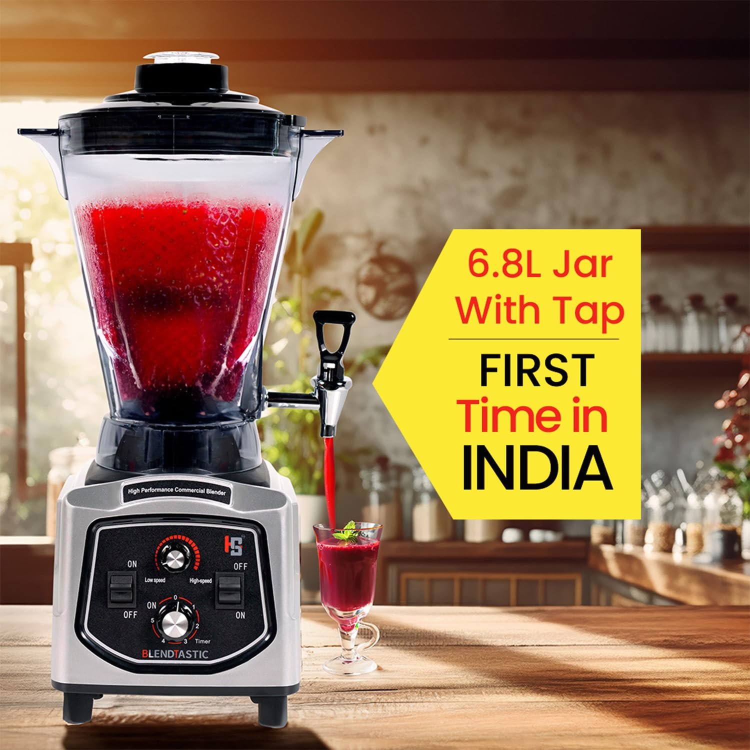Blendtastic Heavy Duty Commercial Blender 6.8 Ltr With Faucet (Tap) And Timmer 2 Blendtastic Heavy Duty Commercial Blender 6.8 Ltr With Faucet (Tap) And Timmer - Image 2