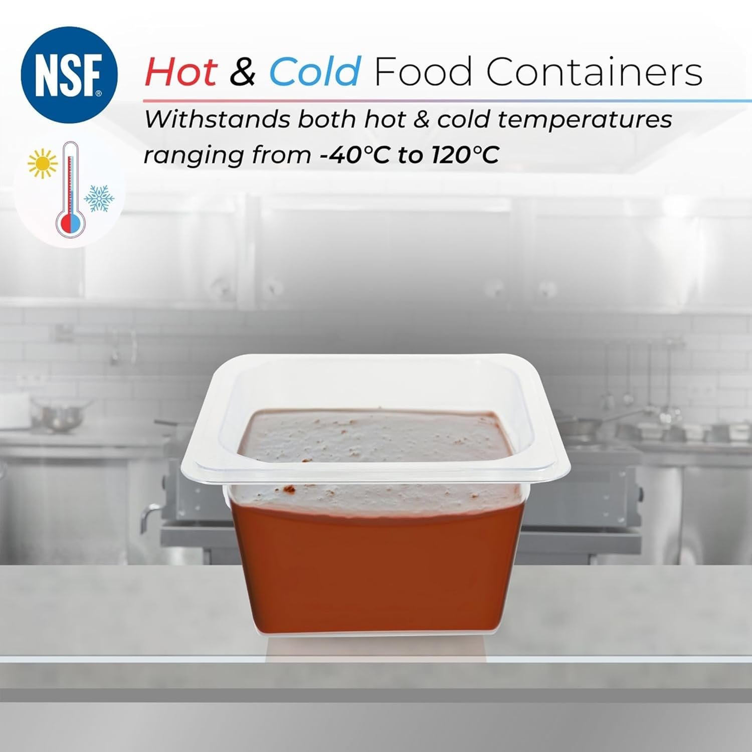 PC GN Pan 1/6 65mm - 6.5 Cm, NSF Grade Gastronorm Pan Polycarbonate, 1 Ltr Without Lid 3 PC GN Pan 1/6 65mm - 6.5 Cm, NSF Grade Gastronorm Pan Polycarbonate, 1 Ltr Without Lid - Image 3