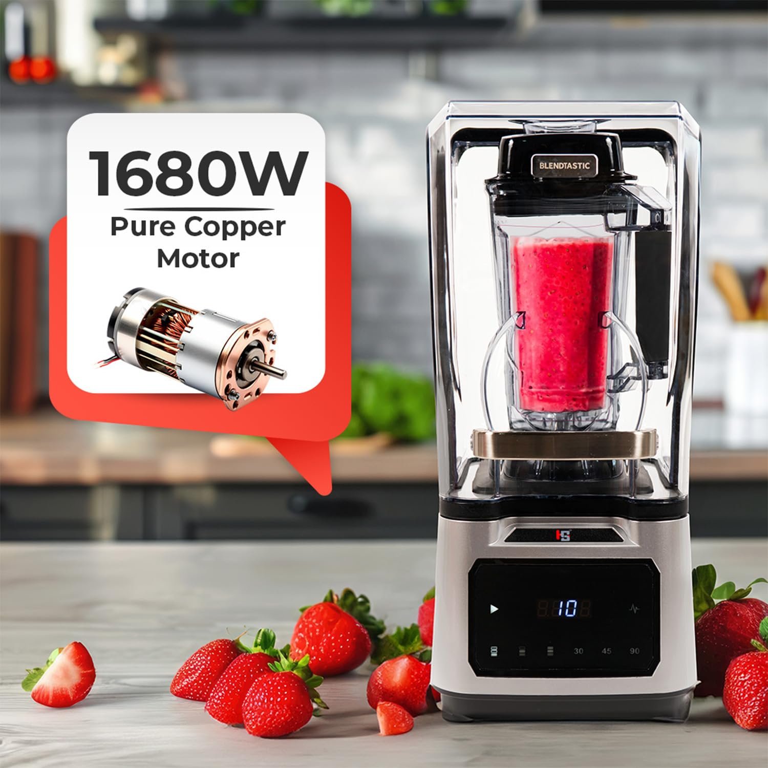 Blendtastic Heavy Duty Commercial Blender 2.5 Liter With Soundproof Dome And Timing Touch Pad And Speed Wave 4 Blendtastic Heavy Duty Commercial Blender 2.5 Liter With Soundproof Dome And Timing Touch Pad And Speed Wave - Image 4