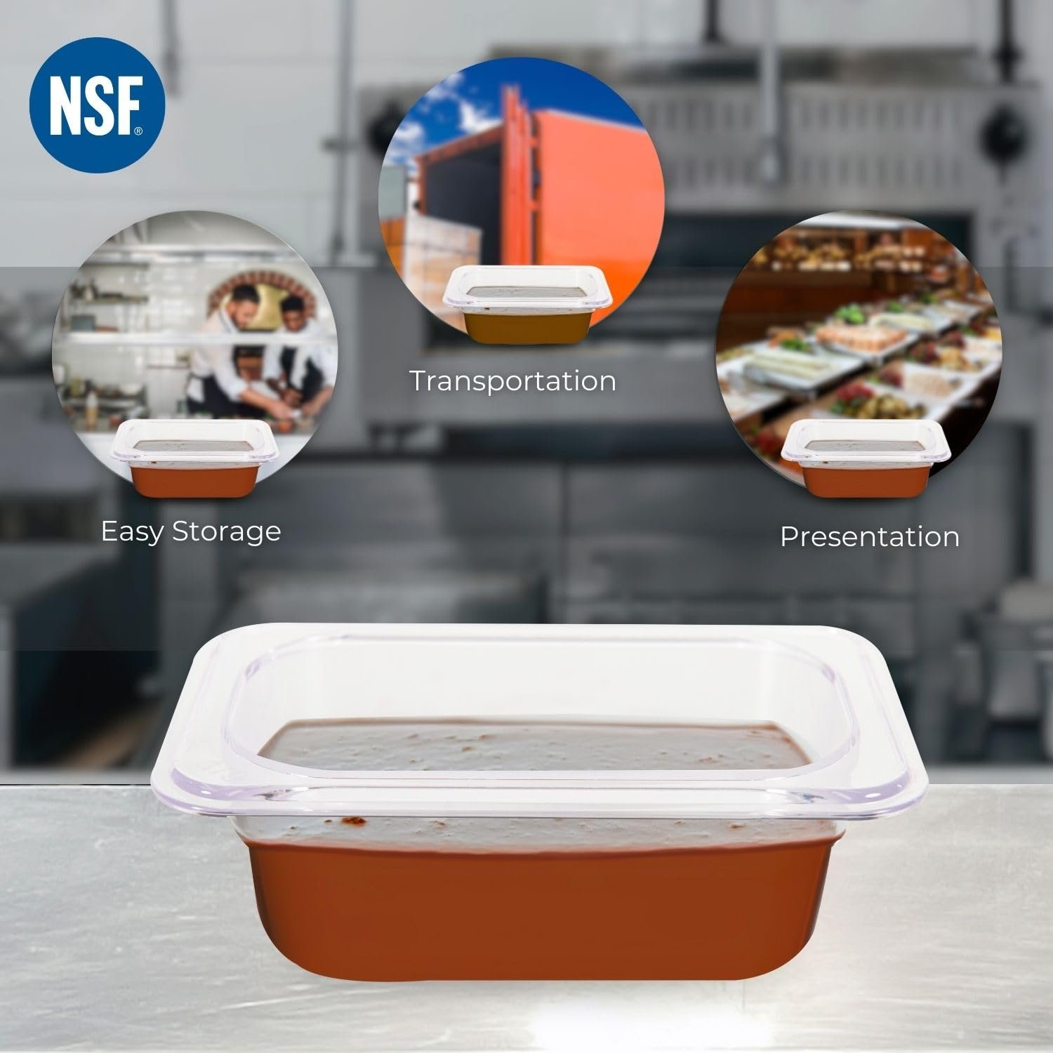 PC GN Pan 1/9 65mm - 6.5 Cm, NSF Grade Gastronorm Pan Polycarbonate, 500 ML Without Lid 4 PC GN Pan 1/9 65mm - 6.5 Cm, NSF Grade Gastronorm Pan Polycarbonate, 500 ML Without Lid - Image 4