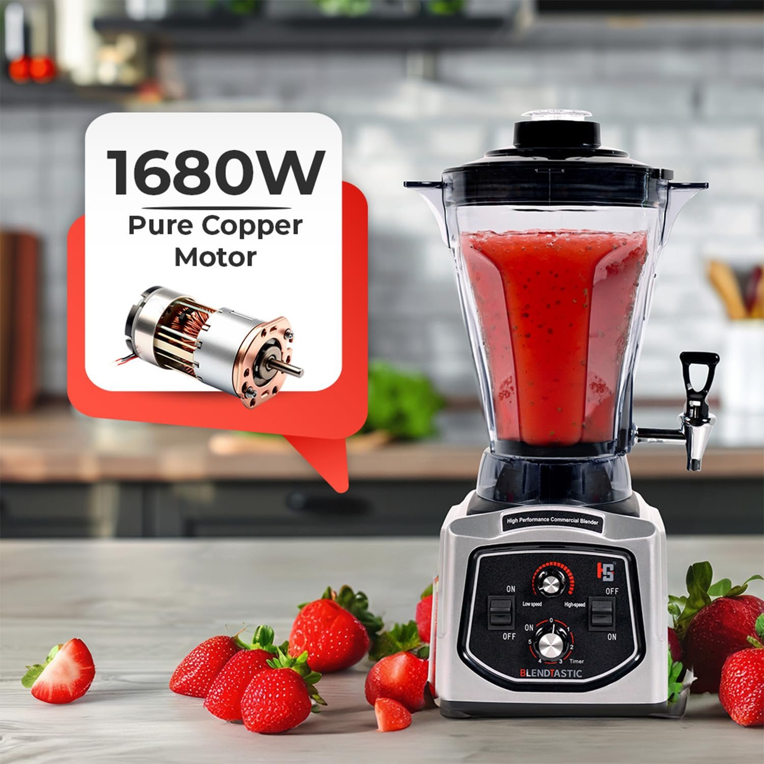 Blendtastic Heavy Duty Commercial Blender 6.8 Ltr With Faucet (Tap) And Timmer 5 Blendtastic Heavy Duty Commercial Blender 6.8 Ltr With Faucet (Tap) And Timmer - Image 5