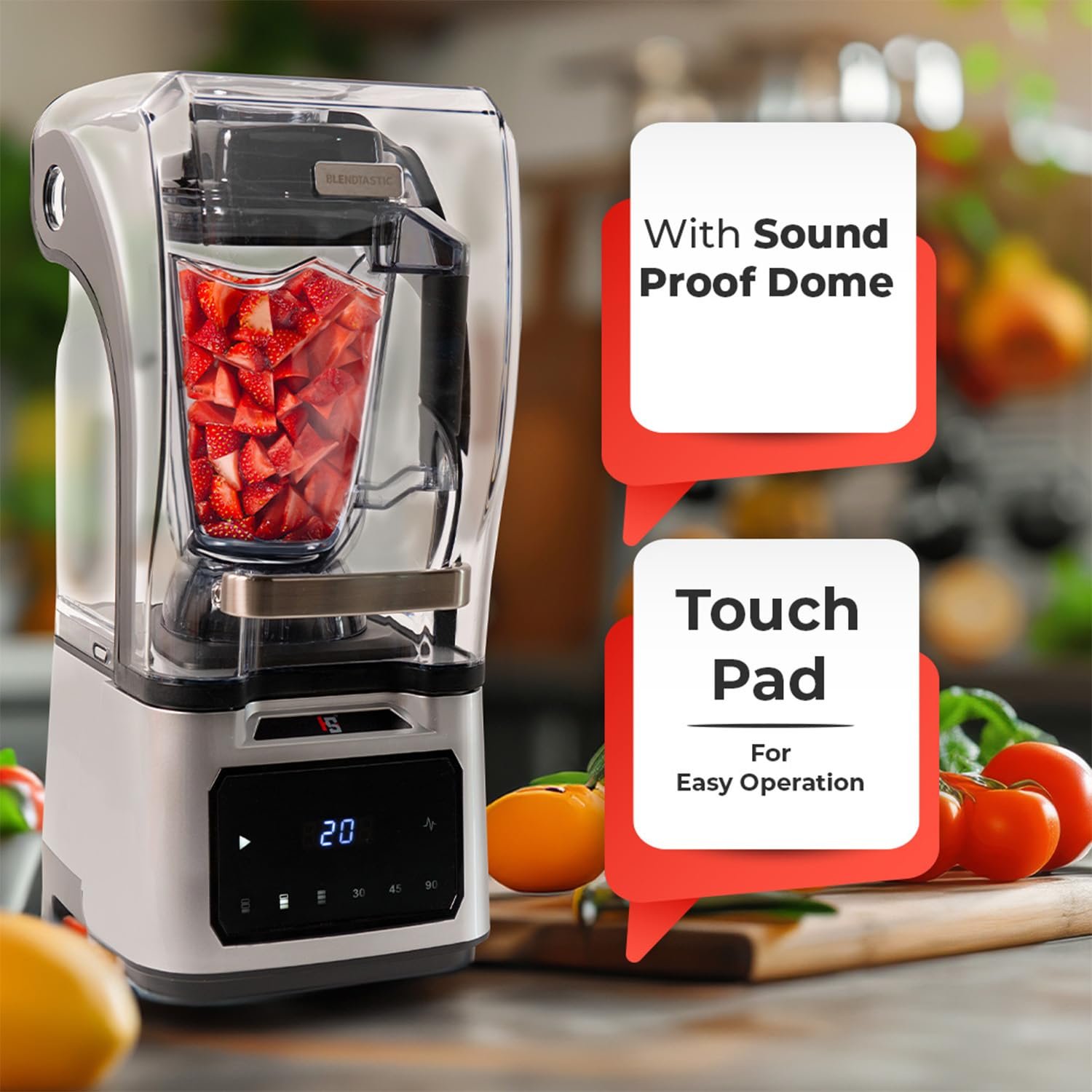 Blendtastic Heavy Duty Commercial Blender 2.5 Liter With Soundproof Dome And Timing Touch Pad And Speed Wave 2 Blendtastic Heavy Duty Commercial Blender 2.5 Liter With Soundproof Dome And Timing Touch Pad And Speed Wave - Image 2