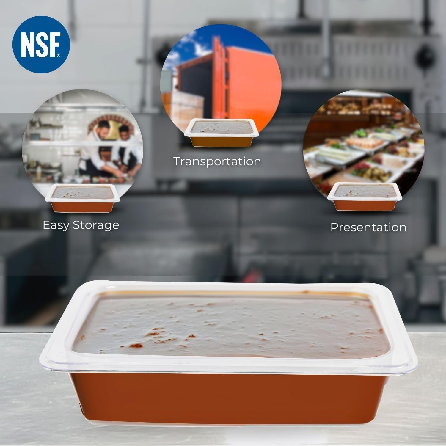 PC GN Pan 1/4 65mm - 6.5 Cm, NSF Grade Gastronorm Pan Polycarbonate, 1.5 Ltr Without Lid 4 PC GN Pan 1/4 65mm - 6.5 Cm, NSF Grade Gastronorm Pan Polycarbonate, 1.5 Ltr Without Lid - Image 4