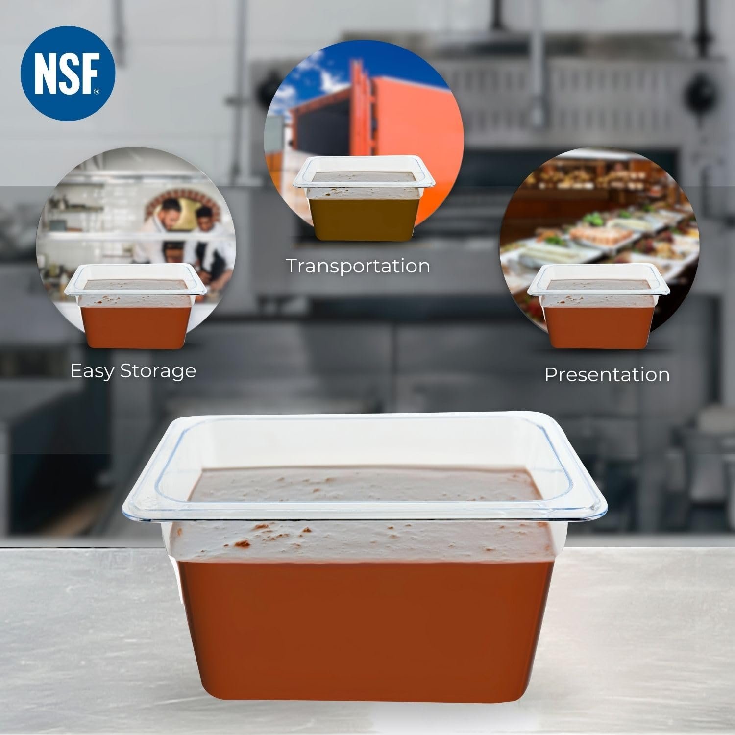 PC GN Pan 1/3 150mm - 15 Cm, NSF Grade Gastronorm Pan Polycarbonate, 5 Ltr Without Lid 3 PC GN Pan 1/3 150mm - 15 Cm, NSF Grade Gastronorm Pan Polycarbonate, 5 Ltr Without Lid - Image 3