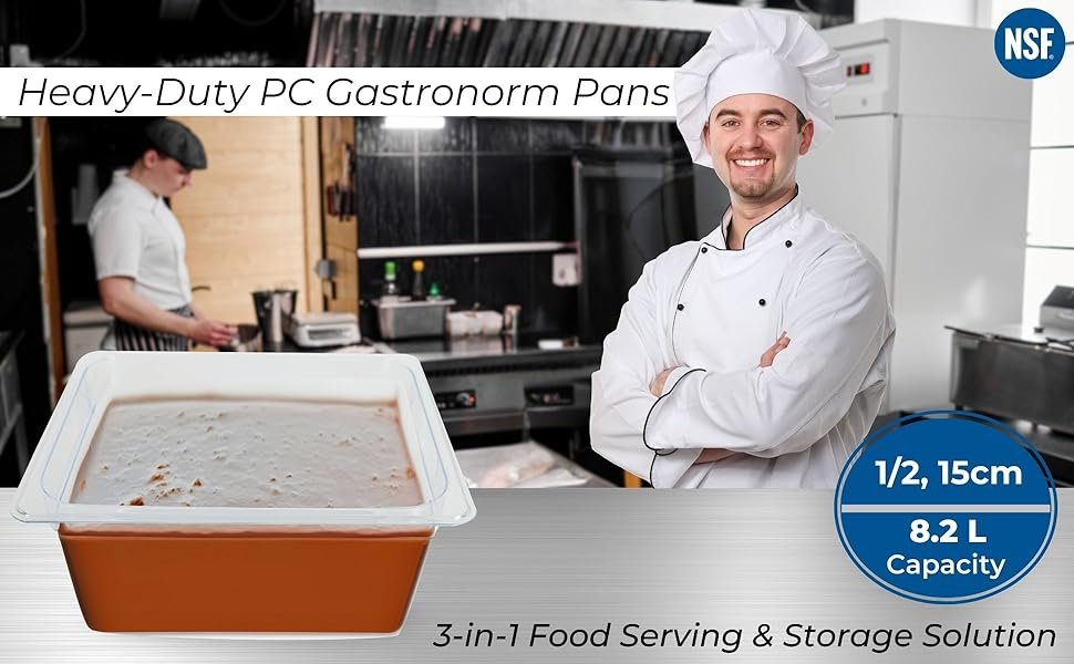 PC GN Pan 1/2 150mm – 15 Cm, NSF Grade Gastronorm Pan Polycarbonate, 8.2 Ltr Without Lid 6 a3267f39 20f1 4ec9 9497 1d95f5895ff5. CR0019401200 PT0 SX970 V1
